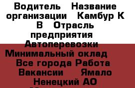 Водитель › Название организации ­ Камбур К.В › Отрасль предприятия ­ Автоперевозки › Минимальный оклад ­ 1 - Все города Работа » Вакансии   . Ямало-Ненецкий АО,Муравленко г.